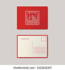 Post card design template mockup