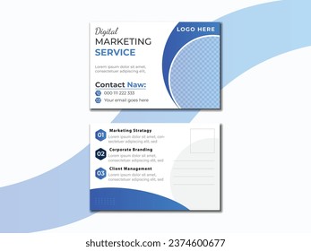 Post card design template, print ready.