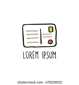 post card doodle icon