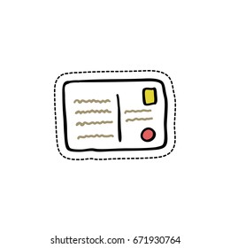 post card doodle icon