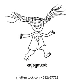 The post card (enjoyment). Hand drawn vector