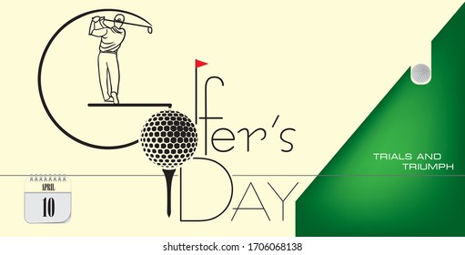 Tarjeta postal del evento de abril Día de Golfer es Día