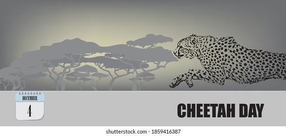 Post card for event december day International Cheetah Day