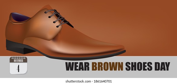 Post card for event december day Wear Brown Shoes Day