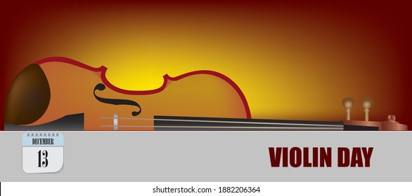 Post card for event december day Violin Day