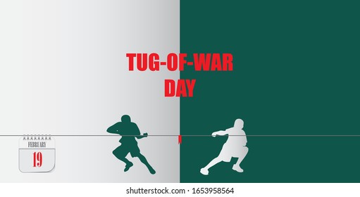 Post card for event february day Tug-of-War Day