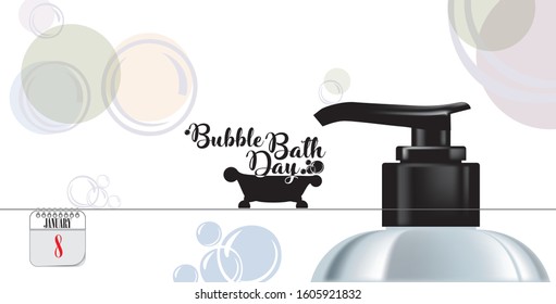 Post card for event in January,  Bubble Bath Day