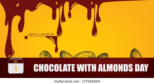 Post card for event june day Chocolate with Almonds Day