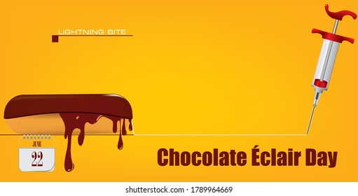 Post card for event june day Chocolate Eclair Day