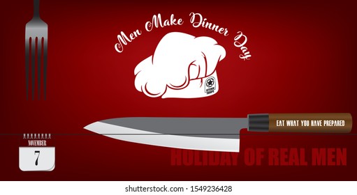 Post card for event november day - Men Make Dinner Day