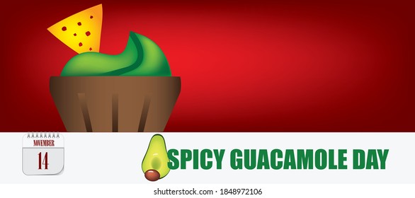 Post card for event november day Spicy Guacamole Day