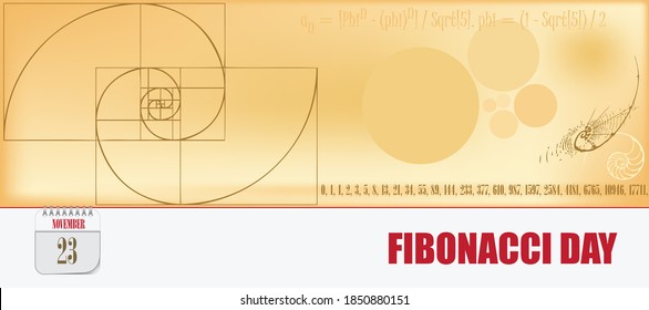 Post card for event november day Fibonacci Day