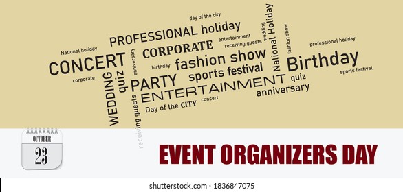 Post card for event october day Event Organizers Day