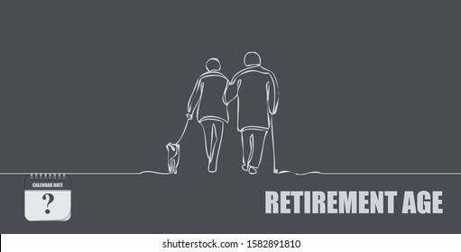 Post card for event retirement age calendar date