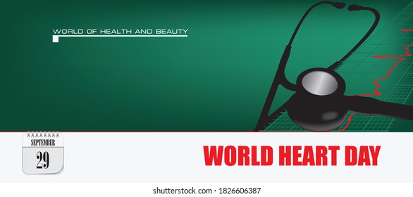Tarjeta postal para el evento Septiembre Día Mundial del Corazón