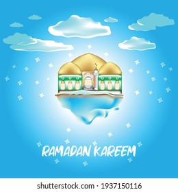 post card greeting ramadan gradient illustration vector template