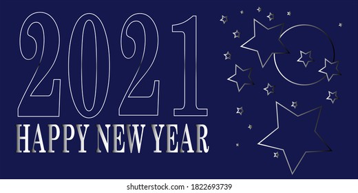 post card happy new year 2021, vector illustration