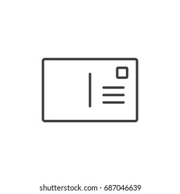 Post card line icon.