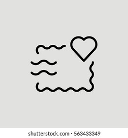 Post Card Valentine Mail Outline Vector Icon