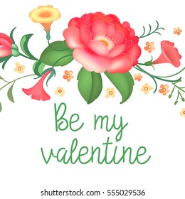 Post card for Valentines day. Vector illustration