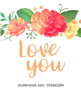 Post card for Valentines day. Vector illustration