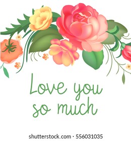 Post card for Valentines day. Vector illustration