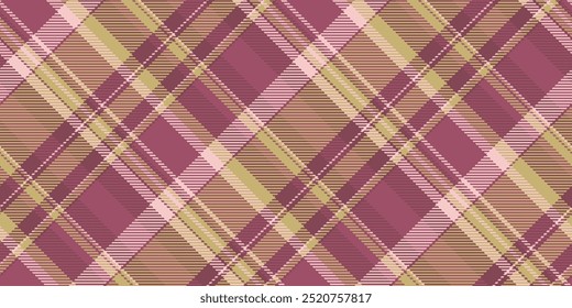 Post check pattern background, repetitive plaid texture tartan. Infant vector textile fabric seamless in red and amber colors.