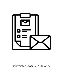 Post Checklist Outline Icon Vector Illustration