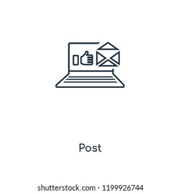 Post concept line icon. Linear Post concept outline symbol design. This simple element illustration can be used for web and mobile UI/UX.