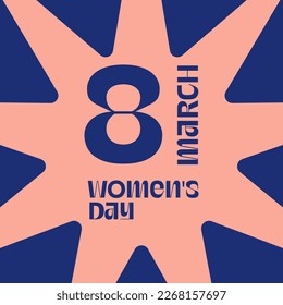 post congratulating women's day in shades of pink and blue