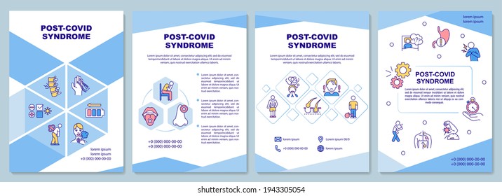 Post Covid Syndrome Brochure Template. Health Condition After Virus. Flyer, Booklet, Leaflet Print, Cover Design With Linear Icons. Vector Layouts For Magazines, Annual Reports, Advertising Posters