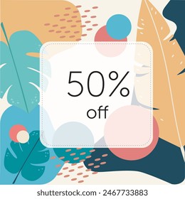 post creative summer sale banner. card for bussines . summes sale 50% off