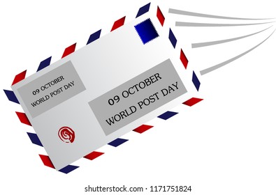 Post Day or International Postal Day vector background , Social media Posting