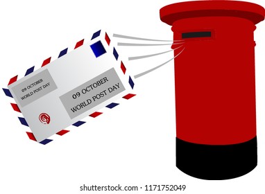 Post Day or International Postal Day vector background , Social media Posting