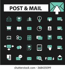 correo, correo directo, email marketing, correspondencia, comunicación, boletín, respuesta, información, contacto, recibir iconos de mensajes vector