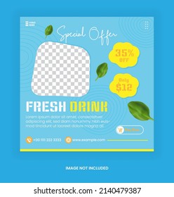 post drink template for  social media post advertising banner