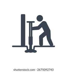 Icono del conductor del poste aislado en el fondo blanco 
