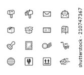 post element vector black icon set on white background