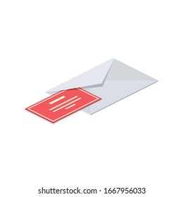 Post email. Vector 3d isometric, color web icon, new flat style. Creative illustration design, graphic idea for infographics.