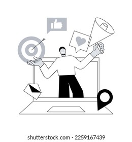 Post engagement abstract concept vector illustration. Social media posting, create engaging post, generate engagement, follower interaction, interactive content, ask subscribers abstract metaphor.