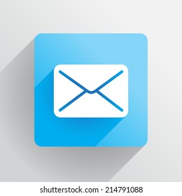 Post envelope icon in flat style