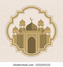 post feed content ramadan kareem. square content speech. illustrations, frames, mosques, ornaments. 