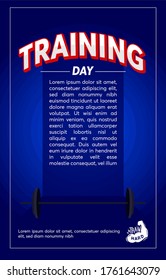 post or flyer for weight lifting training day