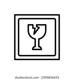 Post Fragile Outline Icon Vector Illustration