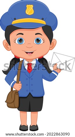 post girl posing and holding envelope
