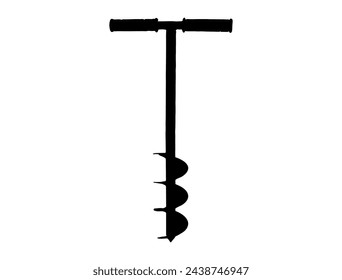 Arte vectorial de silueta de excavadora de poste
