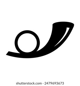 Post horn icon vector, simple flat black illustration for web and app on white background..eps