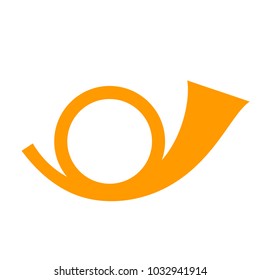 Post horn vector icon isolated on white background