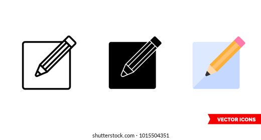 Post icon of 3 types: color, black and white, outline. Isolated vector sign symbol.