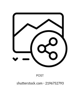 post icon. Line Art Style Design Isolated On White Background